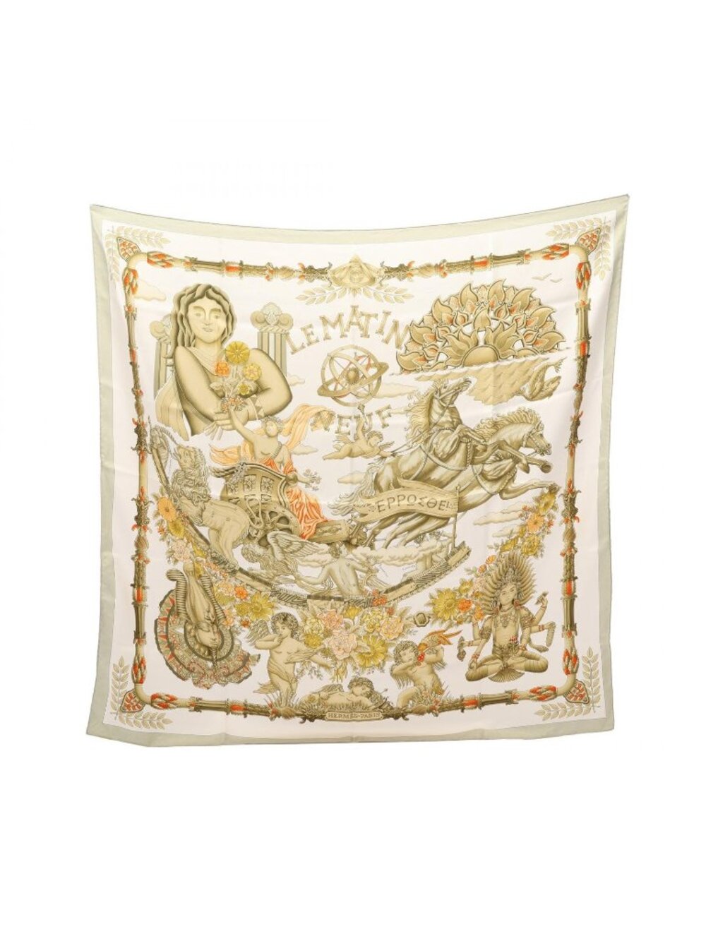 Hermes Scarf Carre 90 le Matin Neuf Silk